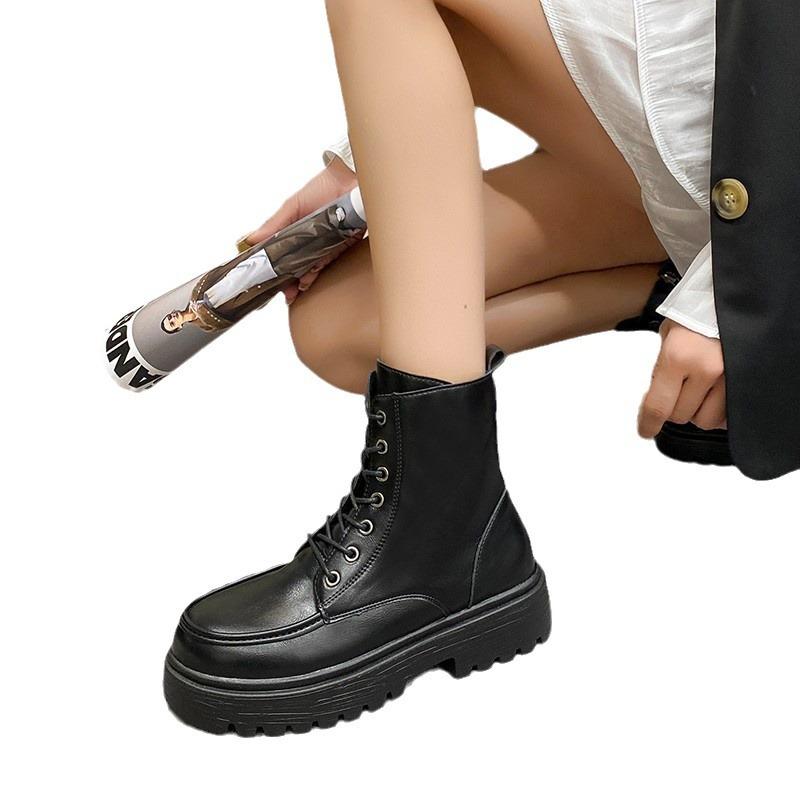 Martin Boots Women's British Style New Spring and Autumn Fashion Versatile Women's Boots Lightweight Thick-soled Thin Short Boots Tide