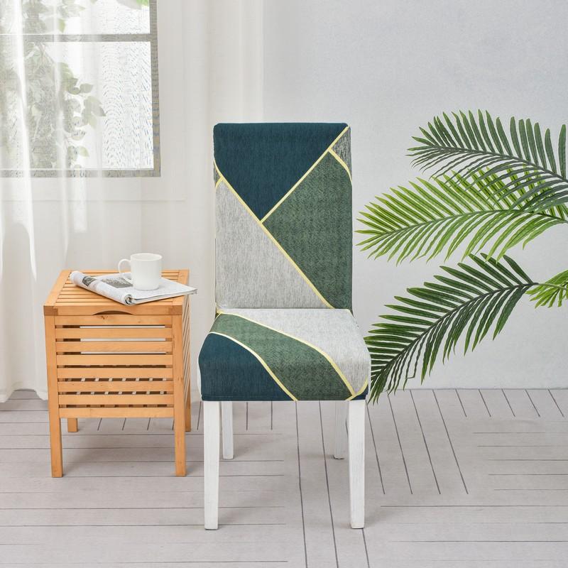 Universal Simple Chair Cover, One-Piece Elastic Dining Chair Cover, Plaid Household All-Inclusive Elastic Dust Cover