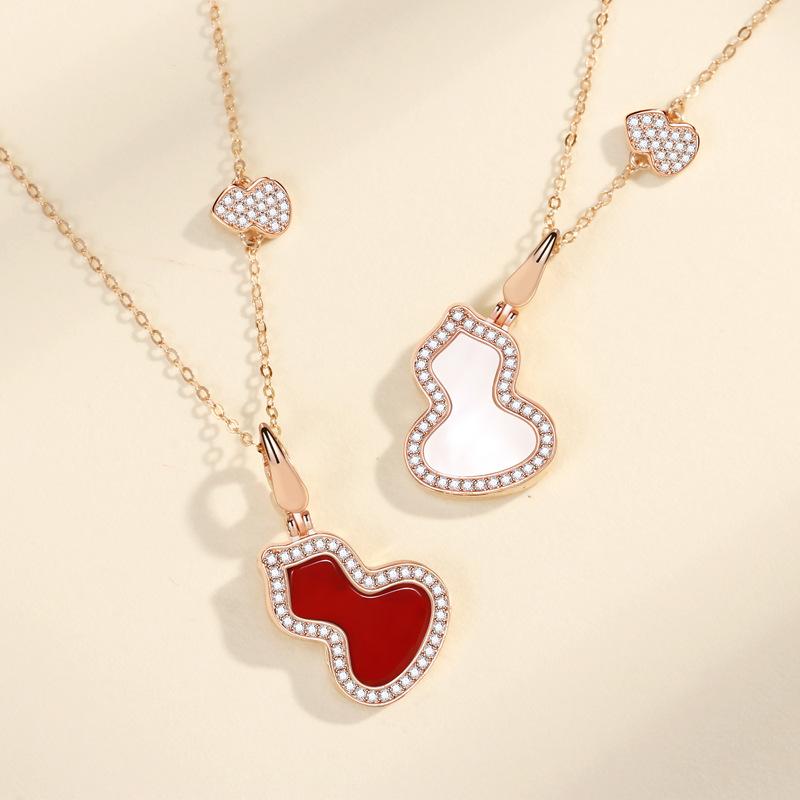 Gourd Necklace Women'S Fashion Light Luxury Niche High-End Design Pendant Accessories Premium Durable Quality Useful