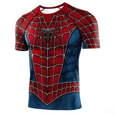Spider Hero Raglan Short Sleeve Printed T Shirts Men Compression Shirt Halloween Cosplay Costume Tops for Male Clothing