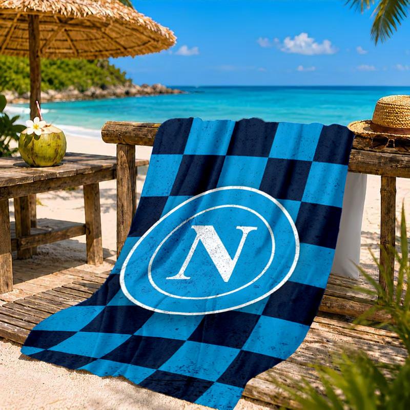 Asciugamano da Spiaggia Simbolo Energetico Blu Napoli, Asciugatura Rapida, Facile da Curare, Adatto Sia per il Fitness che per le Vacanze al Mare, Essenziale per lo Sport