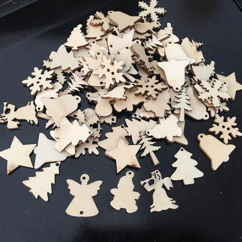 Christmas Environmental Protection Wood Chips Christmas Tree Decoration Wall Stickers Wooden Crafts