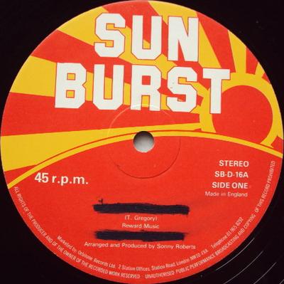 12inch Record BELINDA PARKER - Gipsy Love SBD16 Sun Burst 1982 UK Reggae, Ska & Dub Used