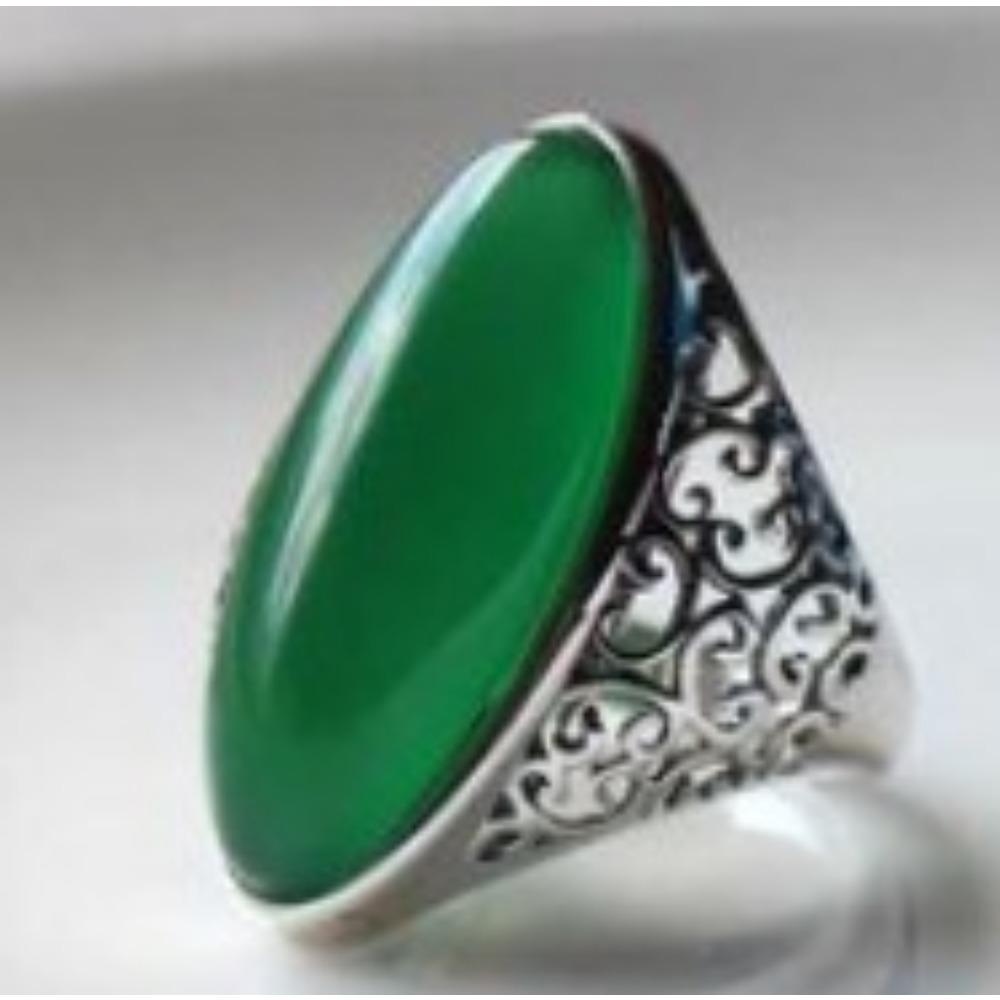 JMXD-Chinese Style Artificial Black Agate Ring, Hollow Opening, High-end Personalized Index Finger Ring