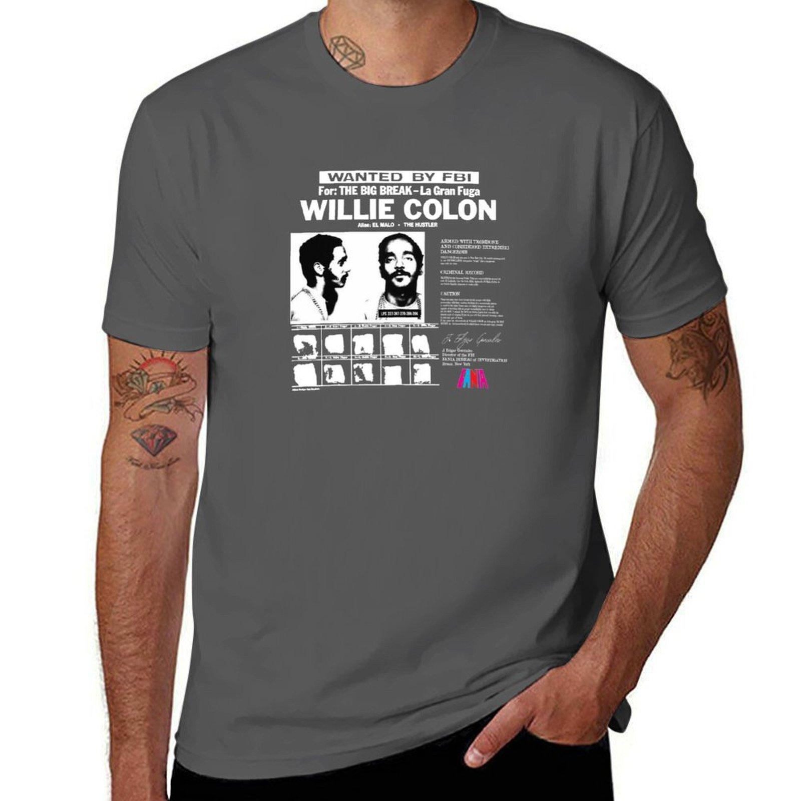 

Willie Colon Black T-Shirt funnys tees anime clothes heavyweights big and tall t shirts for men 4XL