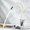 360 ° Rotatable Kitchen Faucet, Brushed High-Quality Hose, High-End White and Black Household Cleaning Sink Rust Proof Faucet