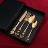 V Royal Court 24-Piece European Stainless Steel Cutlery Set: Knife, Fork & Spoon In Gift Box for Hotel Dining