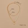 Gold Love Chain Pearl Splicing Double Stacked Necklace Ins Cold Wind Collarbone Chain Necklace