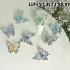 10Pcs Glitter Nail Charms Butterflies 3D Alloy Colorful Gradient Butterfly Nail Art Decoration Nail Accessory Supplies