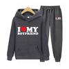 I Love My Boyfriend Herrenanzug Hoodie Zweiteiliges Set Kapuzenpullover Damen Hoodie Herbst Herren Hoodie + Hosen Sets