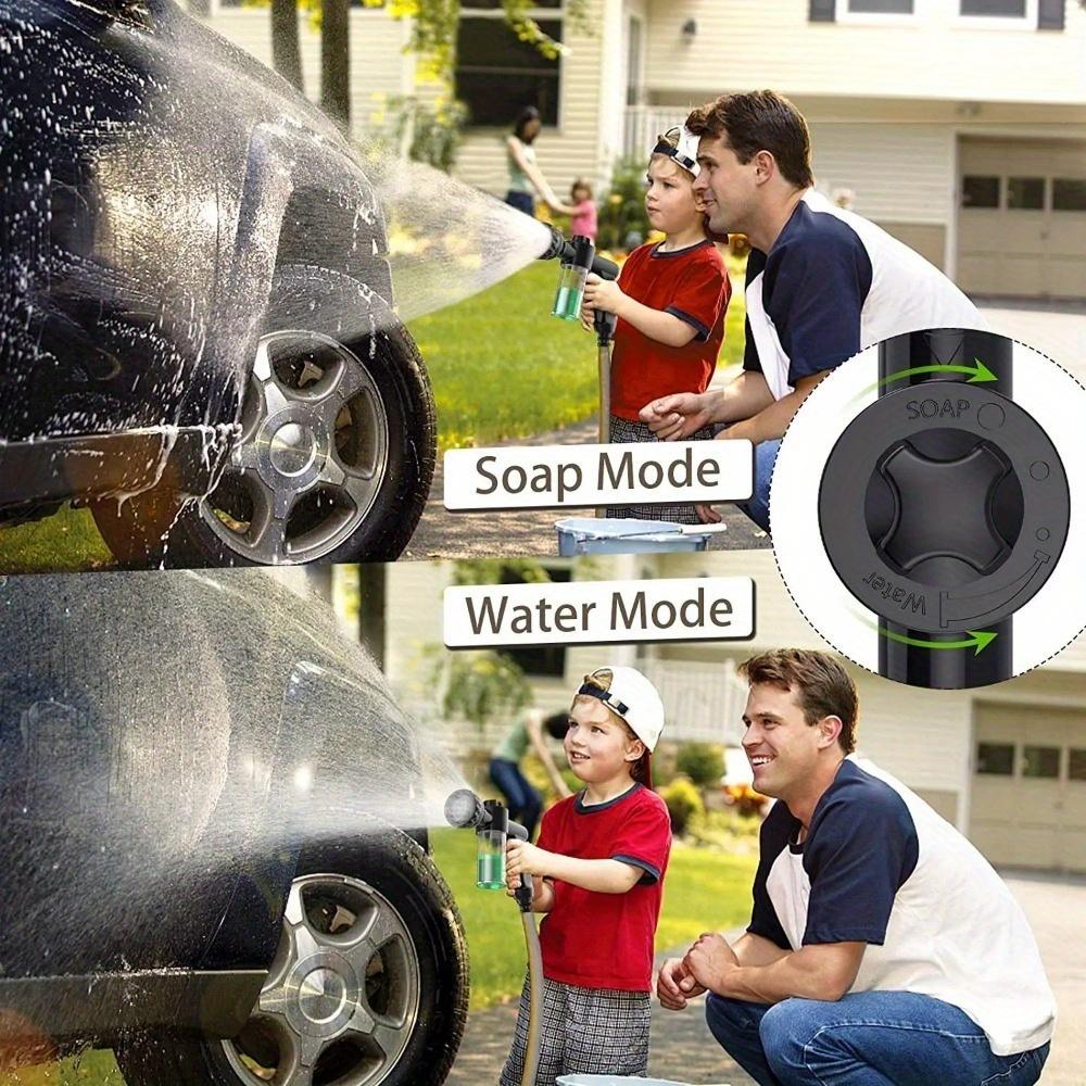 1pc Hose Soap Sprayer Nozzle 8 Patterns, Car Wash Soap Sprayer Foam Sprayer Gun with Soap Dispenser, Garden Hose Nozzle Sprayer