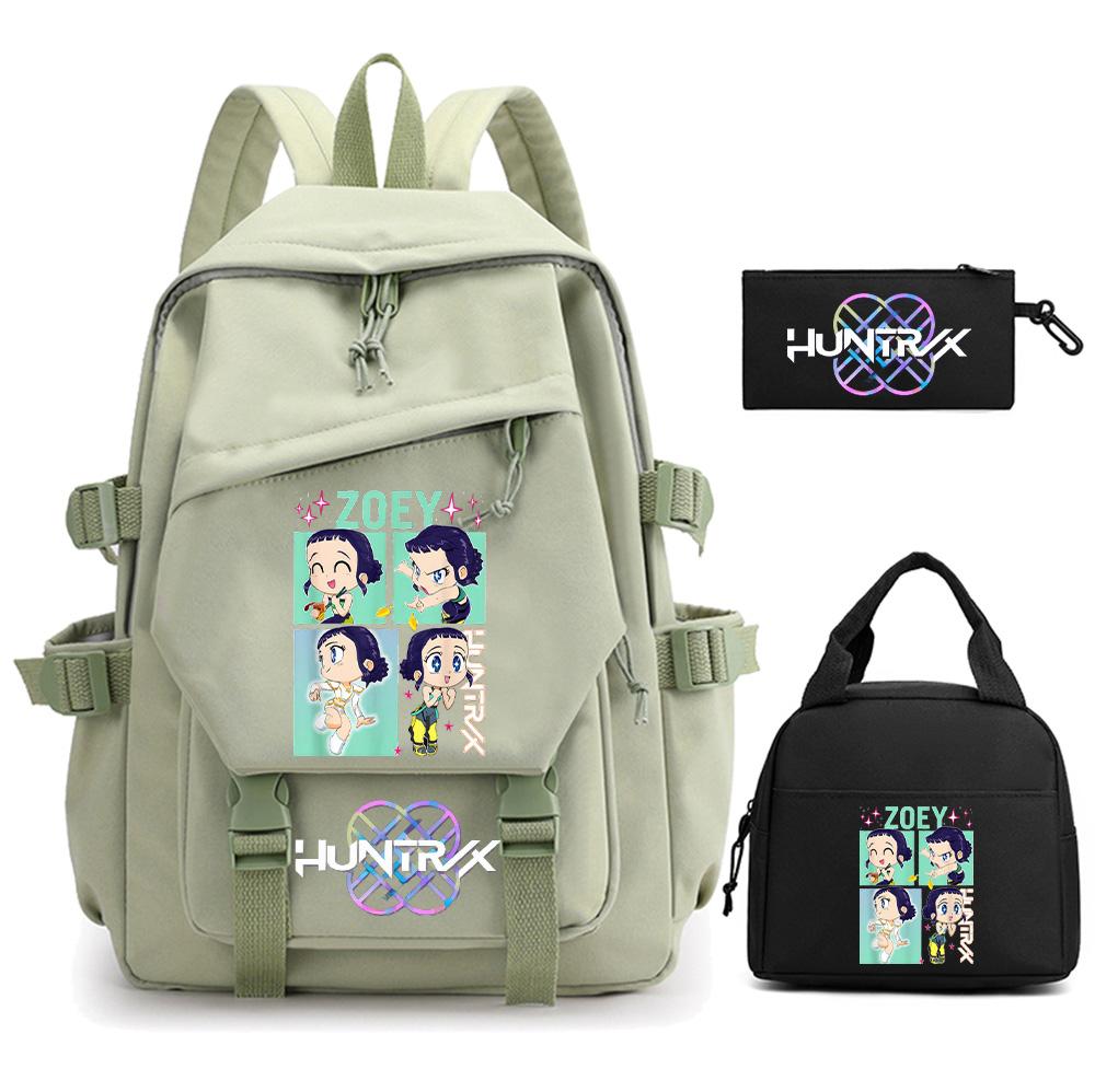 3Pcs/set K-pop Demon Hunters Printed Backpack for Teenger Boy Girl Large Capacity Schoolbag Children Student Bookbag Women Waterproof Travel Bag