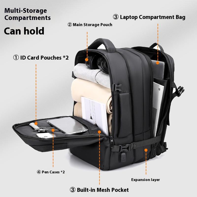 Travel Bag, Large Capacity Backpack, Business Trip Expansion Backpack, Backpack, Business Men's Boarding Bag