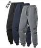 Men's European Size Solid Color Fleece Sports Pants with Drawstring - Warm, Casual, and Suitable for Many Occasions
