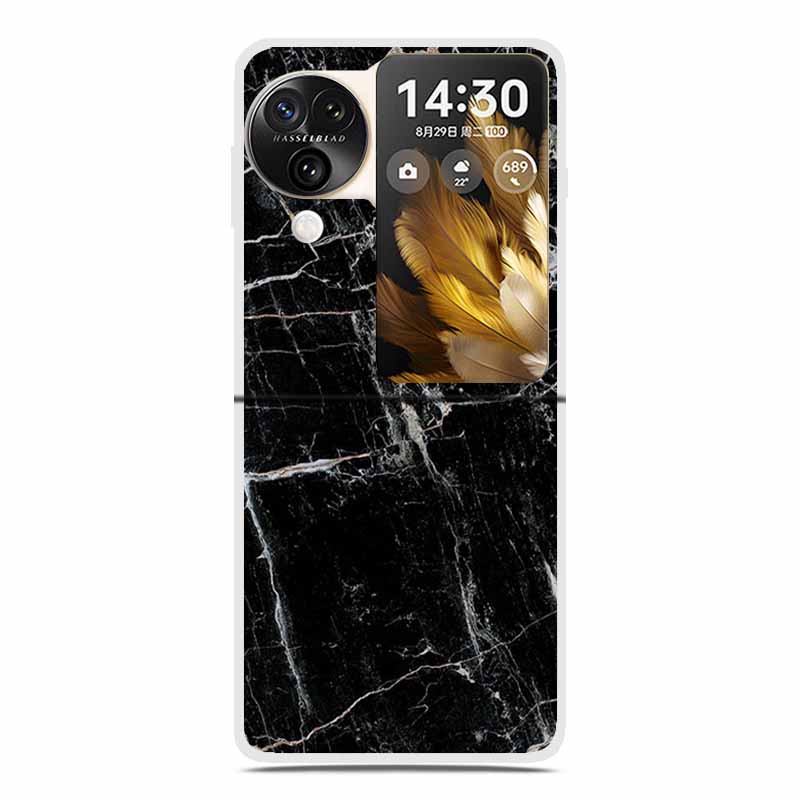 For Oppo Find N3 Flip 5G Cases Clear 6.8" Marble Hard TPU Back Cover For Oppo Find N 3 Flip Phone Cases Coque Fundas Bumper Etui
