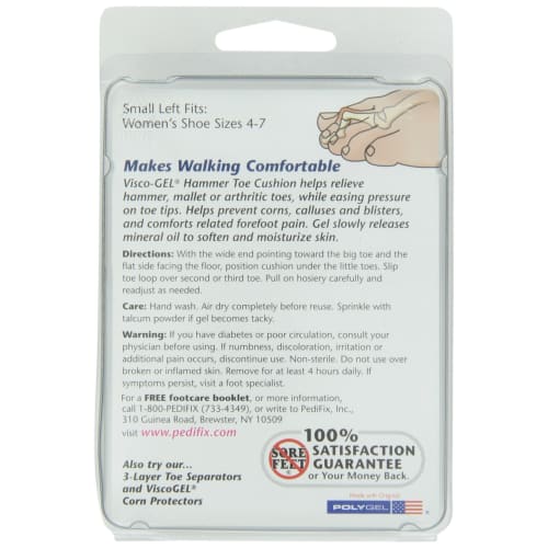 Pedifix PediFix Sticky Gel Hammer Foot Cushion, Small Left