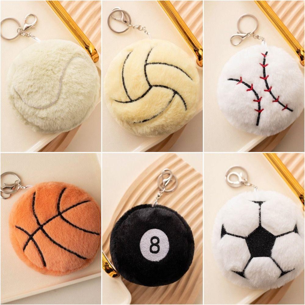 Basketball Baseball Basketball Plush Toy Keychain Simulation Soccer Toy  Female Lady Girl