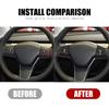 For Tesla Model 3 Y 2017-2025 Car Steering Wheel Panel Cover Trim Stickers Frame ABS Carbon Fiber Modification Accessories