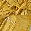 Flanell-Pyjama für Herren, verdickter Pyjama mit Kapuze, Korallensamt, Bademantel für Herren, Wintermantel, Bademantel für Herren