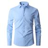 Camicia Sottile Elastica Versione Coreana da Uomo, Semplice Camicia Sottile da Business per Uomo