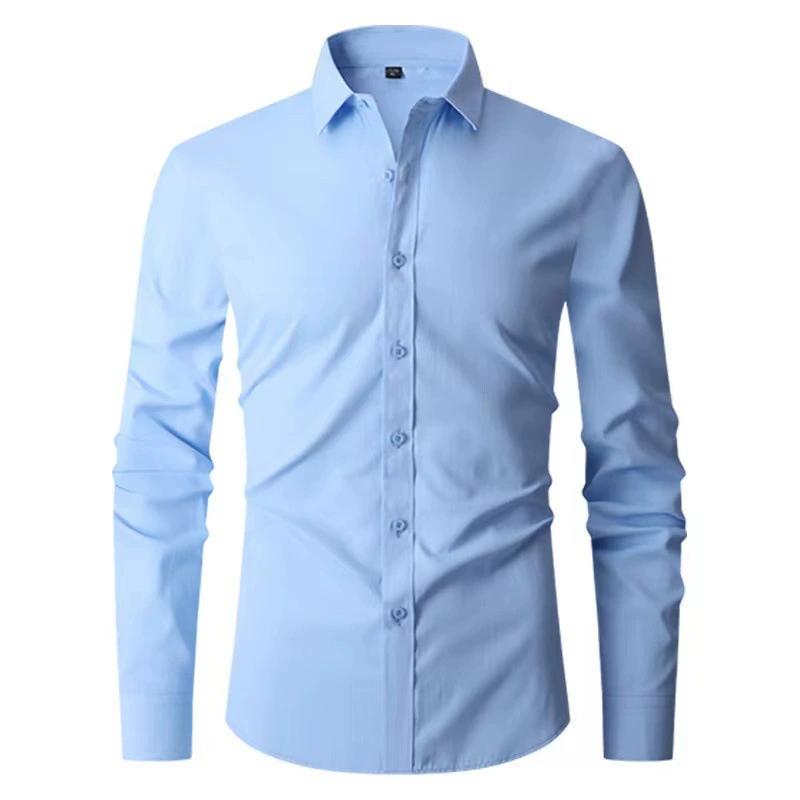 Camicia Sottile Elastica Versione Coreana da Uomo, Semplice Camicia Sottile da Business per Uomo