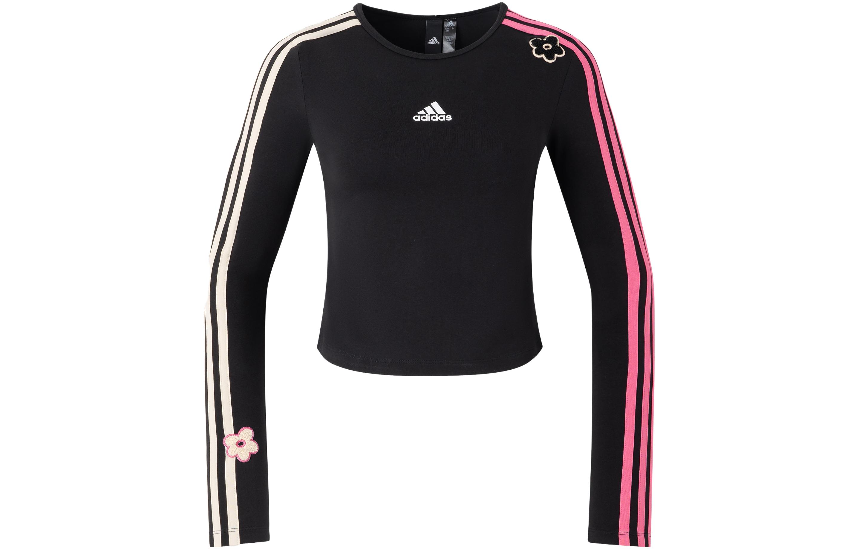

adidas Floral Pattern Retro Long-Sleeve T-Shirt Black IX5644 XS