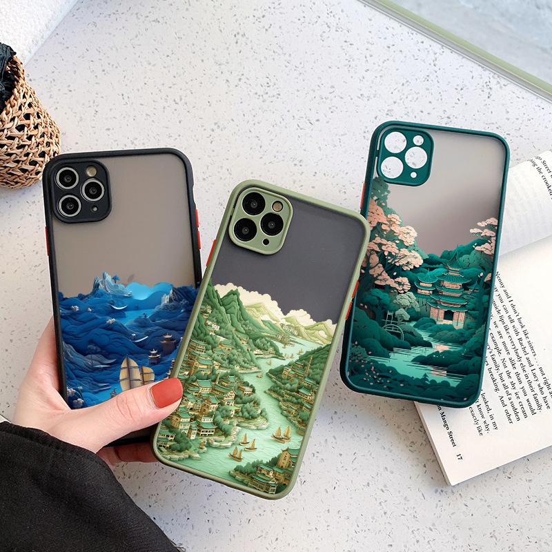 Handyhülle Für iPhone 17 15 11 16 Pro Max 13 12 Pro Max 14 Plus X XR XS Mode Prächtige Berge und Flüsse Landschaftsabdeckung