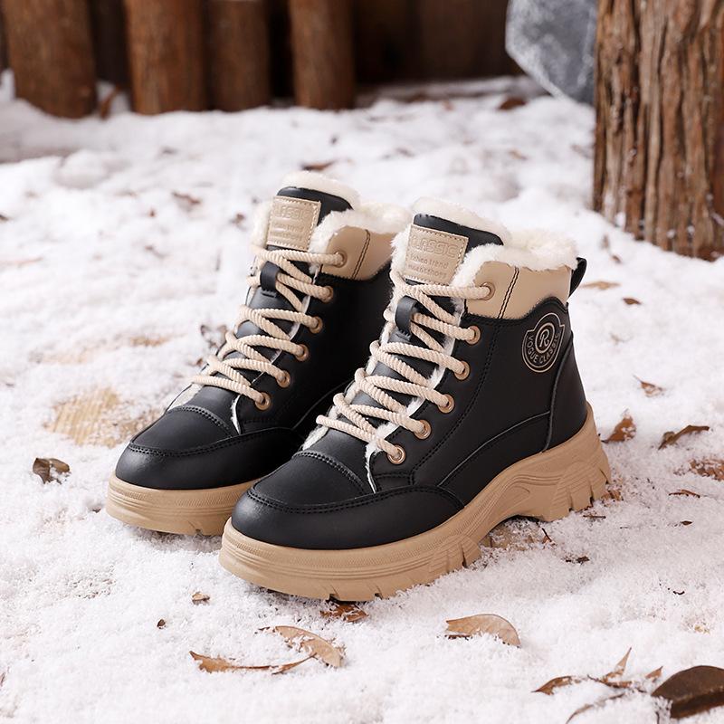 Martin boots women's 2025 new autumn and winter velvet warm Internet celebrity explosion thick-soled high-top large cotton shoes KT-2818