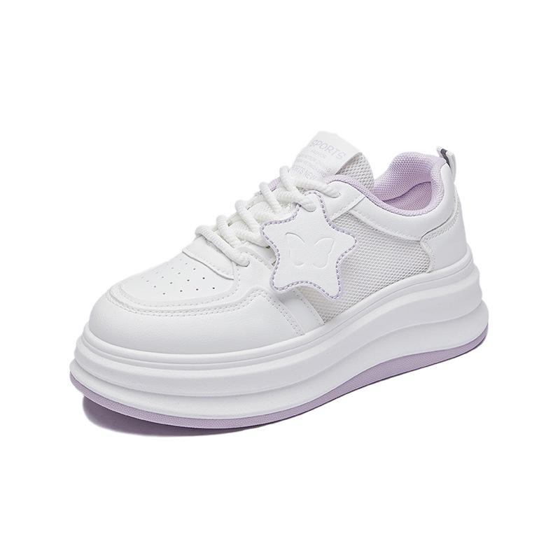 Móda 2025 Léto Malá bílá bota Nová korejská verze ins Studentky Platforma Zvýšení Prodyšné Ležérní boty Tenisky Ženy