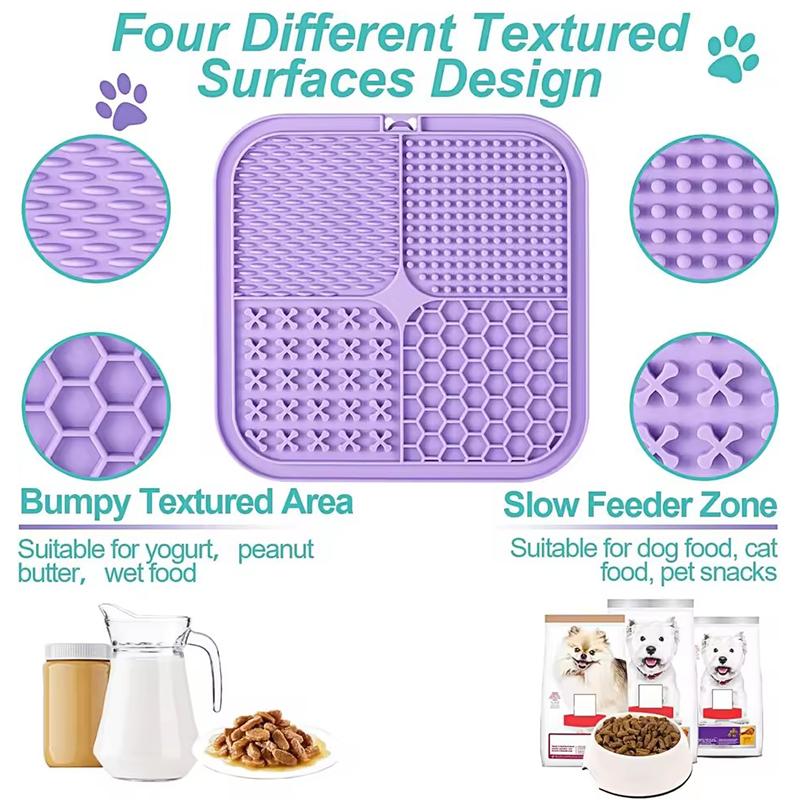 Πιάτο Λιχουδιάς για Κατοικίδια, Πιάτο Αργής Τροφής, Επιφάνεια Λιχουδιάς, Σιλικονούχο Μπολ Επιτραπέζια Σκεύη Αργής Τροφής για Κατοικίδια, Βεντούζα, Επιφάνεια Λιχουδιάς για Σκύλους, Επιφάνεια Αργής Τροφής Αντι-Πνιγμού