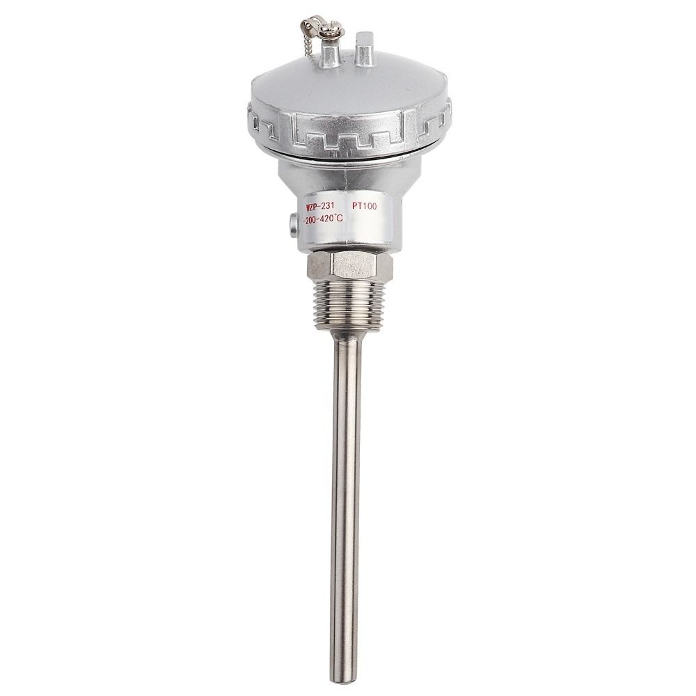 RTD PT100 Temperature Sensor Probe Stainless Steel 1/2" Thread Resistance Temperature Detector 8mm Diameter Various Lengths