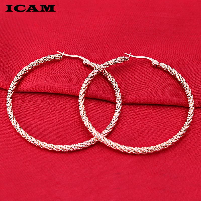

Punk Big Size Hoop Earrings Brincos Trendy Party Exaggerated Gold Silver Color Round Circle Earrings for Women Jewelry 50mm чорний