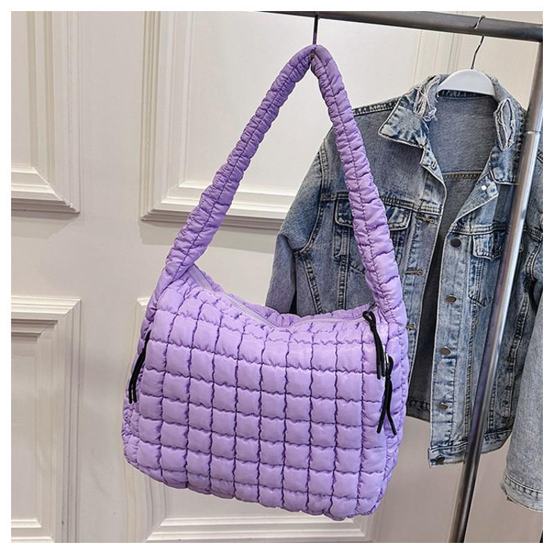 Popular Pleated Cloud Bag Fashionable One-shoulder Portable Dumpling Large Capacity Down Cotton Underarm Female