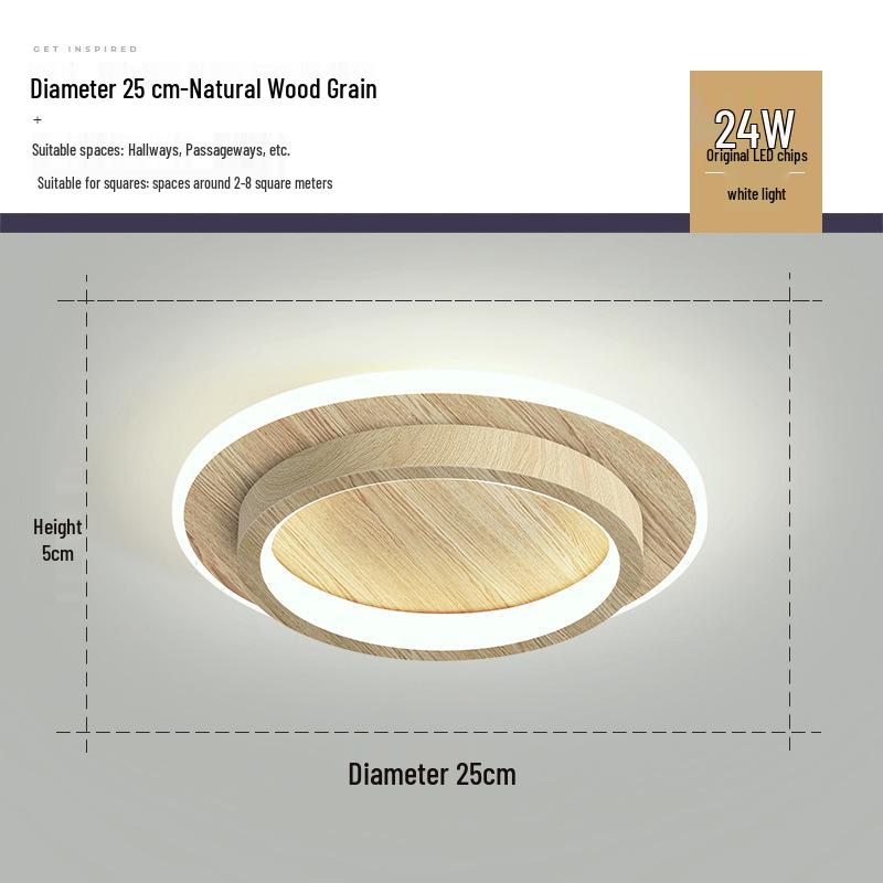 Nordische minimalistische Deckenleuchte für Flure, Eingänge, Balkone und Garderoben - Schwarz-Weiß-Design.