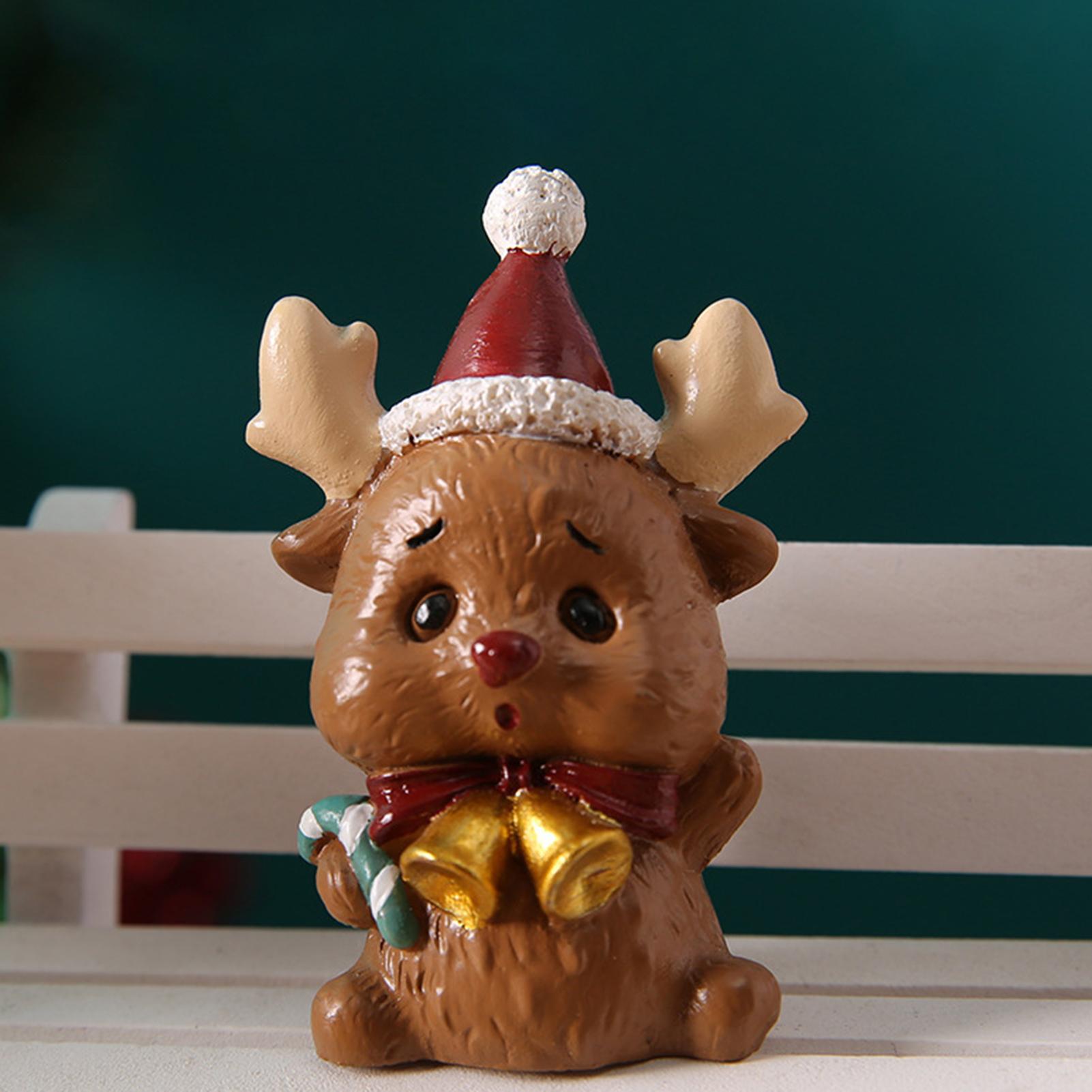 

Personalized Resin Christmas Ornament Creative Mini Xmas Tree Santa Snowman Figurines Suitable for School Shop Deer
