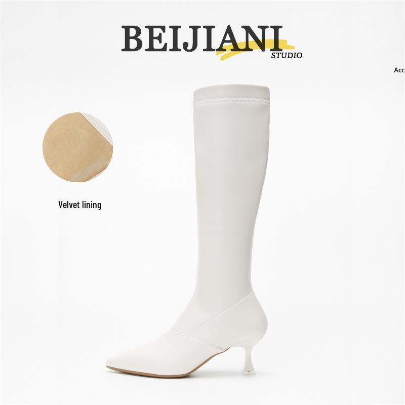 

BEIJIANI 736-1 Жіночі ботфорти на високих підборах-шпильках з бічною блискавкою для осені та зими 35