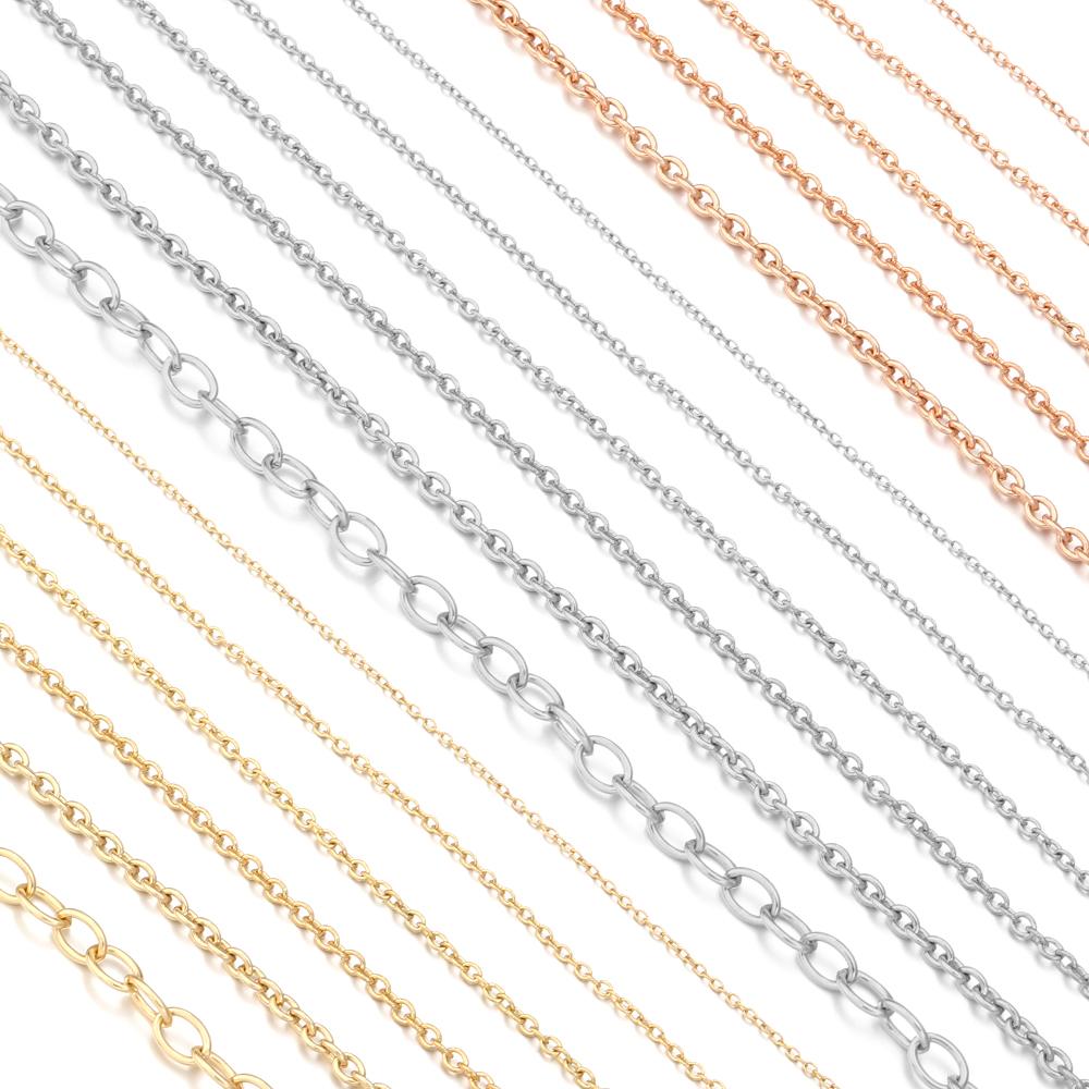 10yards/roll No Fade Stainless Steel Cross Chains O-shape Twisted Bulk Link Chains For DIY Necklace Bracelet Jewelry Accessories