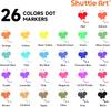 Shuttle Art Dot Marker Color Set with Coloring Dot for and Art Perfect for School Entrance Gifts Pens, 26-Color (12ml Each), Pages, Kids' Markers,