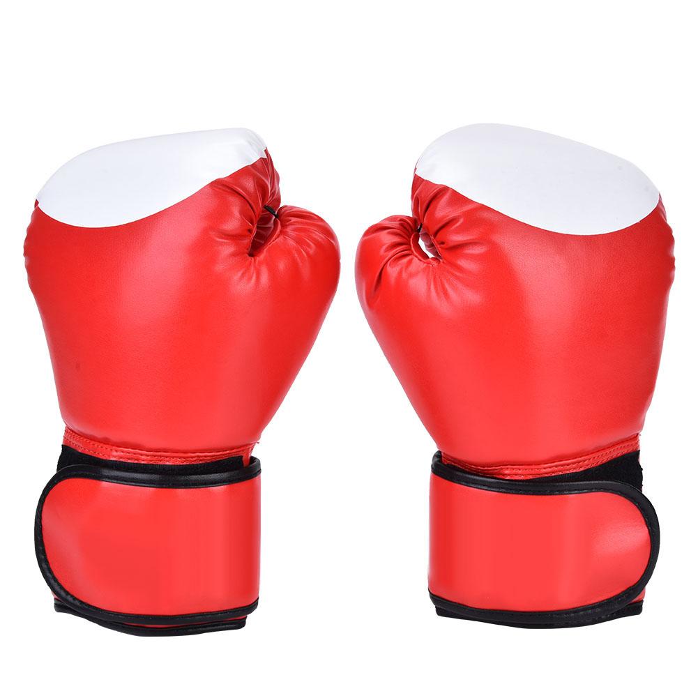 1 Pair PU Lther Boxing Gloves Punching Sparring Sandbag Training Mitts (Blue)