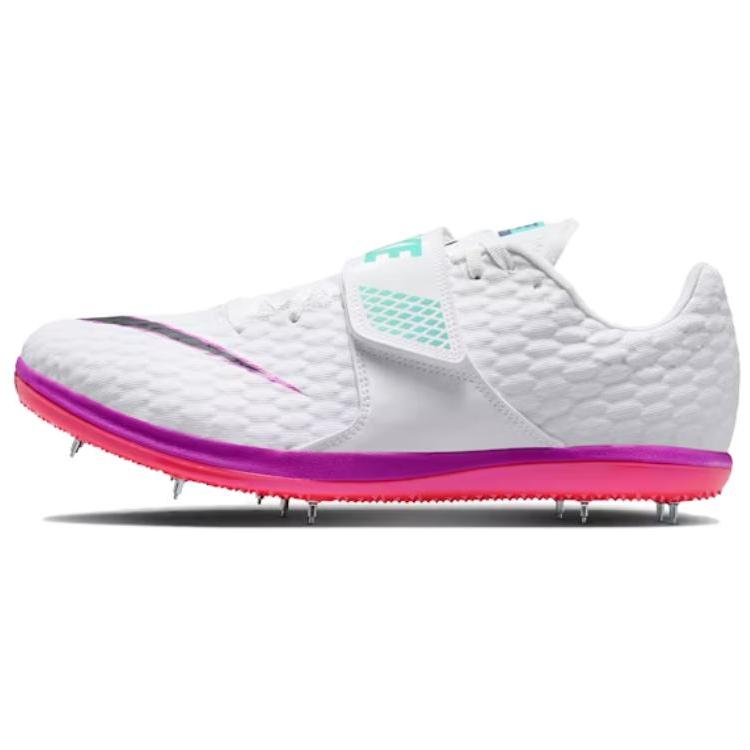 

Nike High Jump Elite White/Bright Crimson/Hyper Violet/Obsidian Men Cleats FZ9636-101 38.5