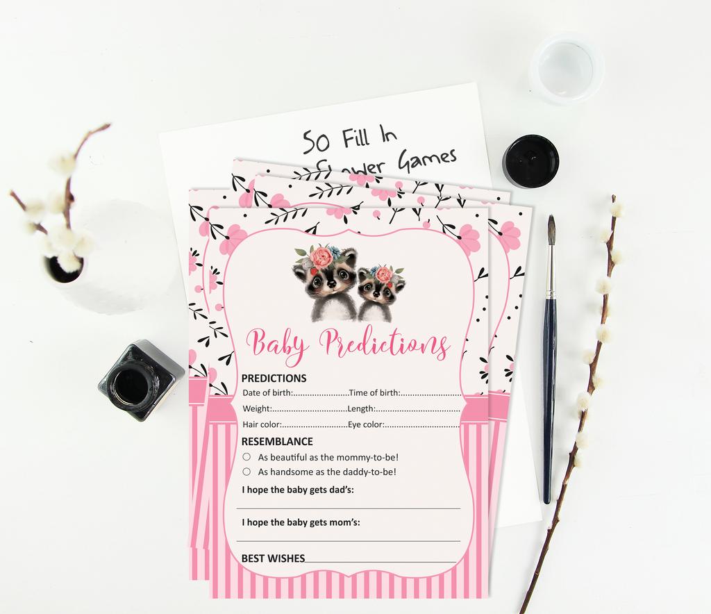 Inkdotpot Baby Shower Game Set Of 50 BabyA  AlphabetA  ABCA  Game Raccoon Jungle Animals Party