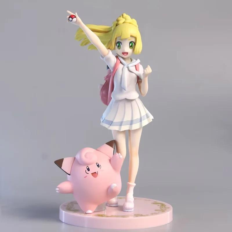 

Фигурка Pokemon Lillie Clefairy, аниме для девочек, экшн-фигурка, кавайная модель, коллекция, статуя из ПВХ, куклы, детские игрушки, подарок