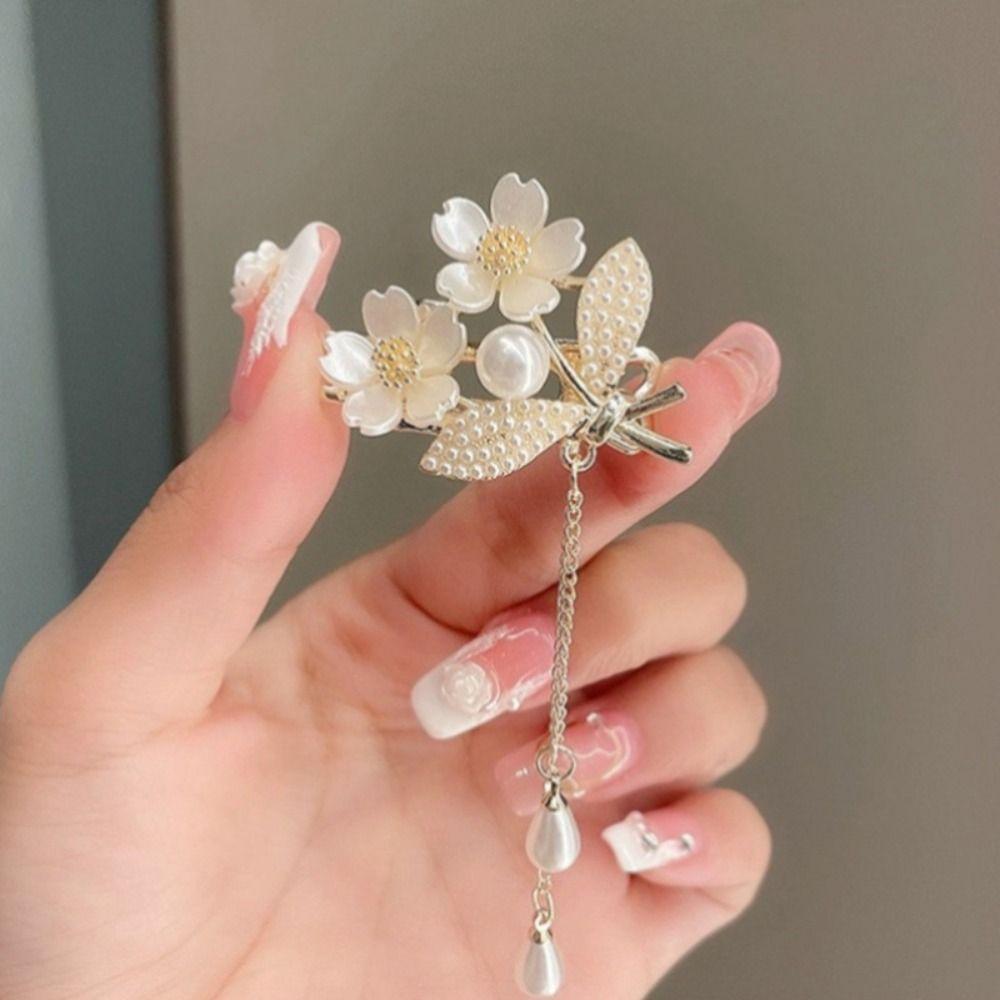 Elegant Hair Claws Pearl Flowers Hairpin Fashion Hair Clips  Hair Accessories