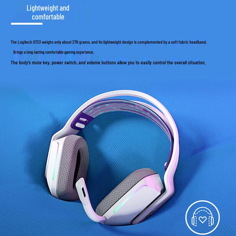 Logitech G733 RGB 7.1 Surround Sound Wireless Gaming Headset