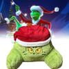 Cozy Plush Green Monster Grinch Pillow Christmas Holiday Decorative Cushion For Home Use