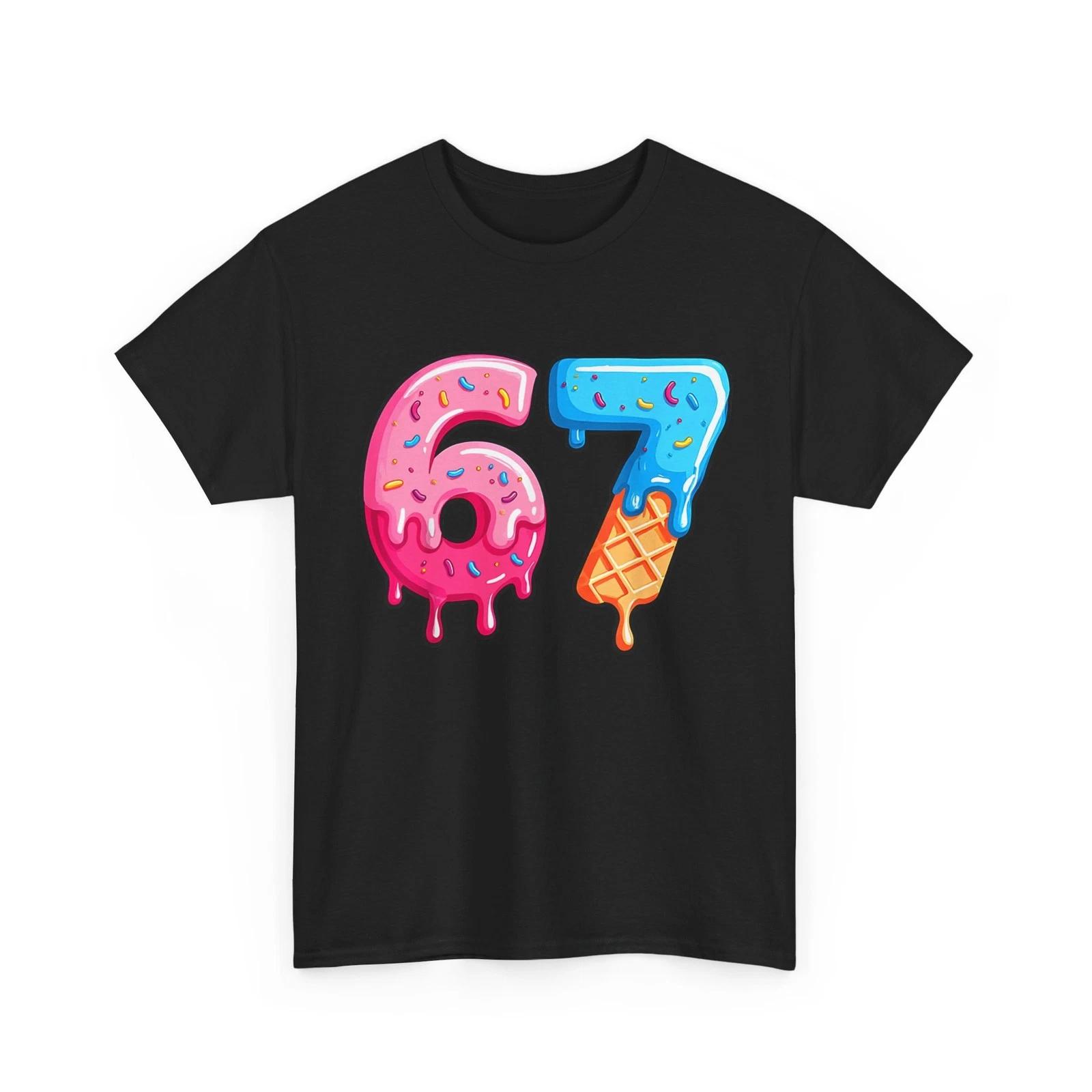Six Seven Ice Cream Drip Shirt, Meme 67 Funny Number Women Men Shirt XL