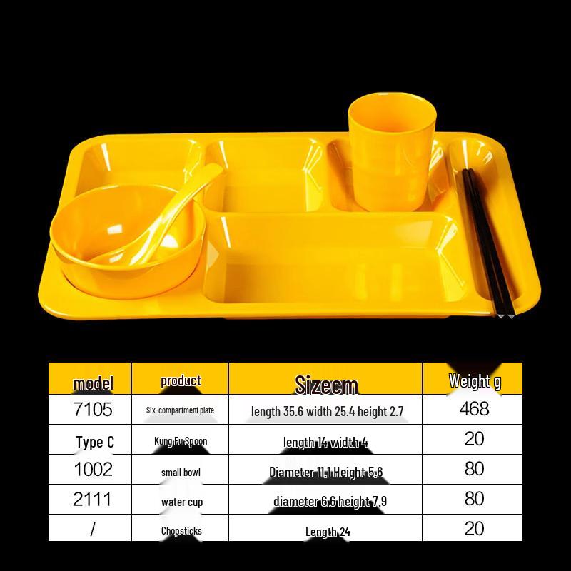 Melamine Divided Rectangular Cafeteria Tray