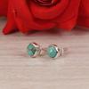 Natural Kingman Turquoise Hammered Stud Earrings.