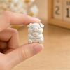 3D Printed Cute Pig Bouquet Figurine, Matte White Animal Sculpture, Smooth Decor Ornament with Rose & Bow, Stable Statue for Desktop Car Entrance