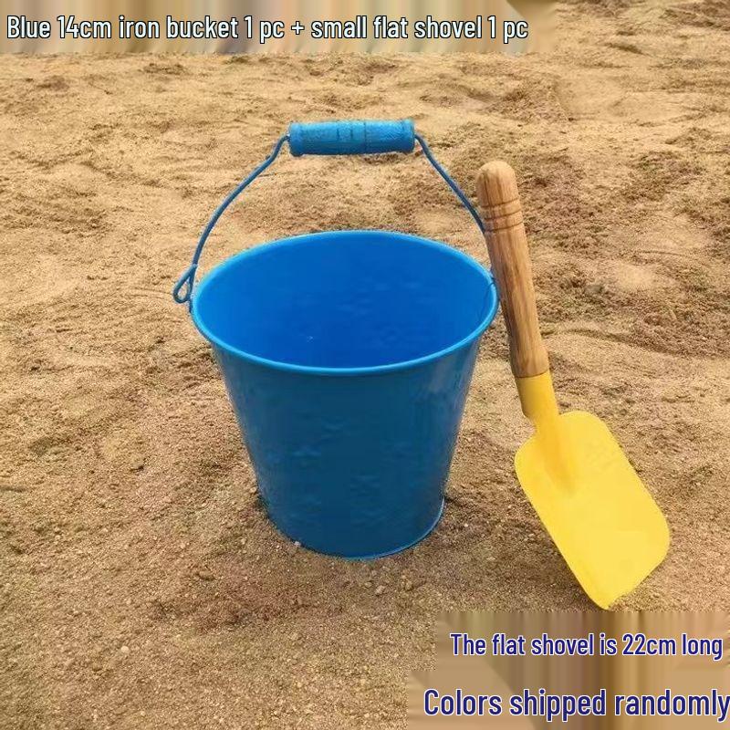 Children's Beach Toy Set: Iron Shovel and Bucket for Sand and Gardening